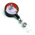 Teachers Aid Siberian Husky Red & Green Snowflake Holiday Christmas Retractable Badge Reel TE231749